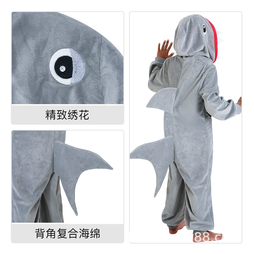 一件代发六一儿童节表演服鲨鱼卡通睡衣动物舞蹈服幼儿园演出服