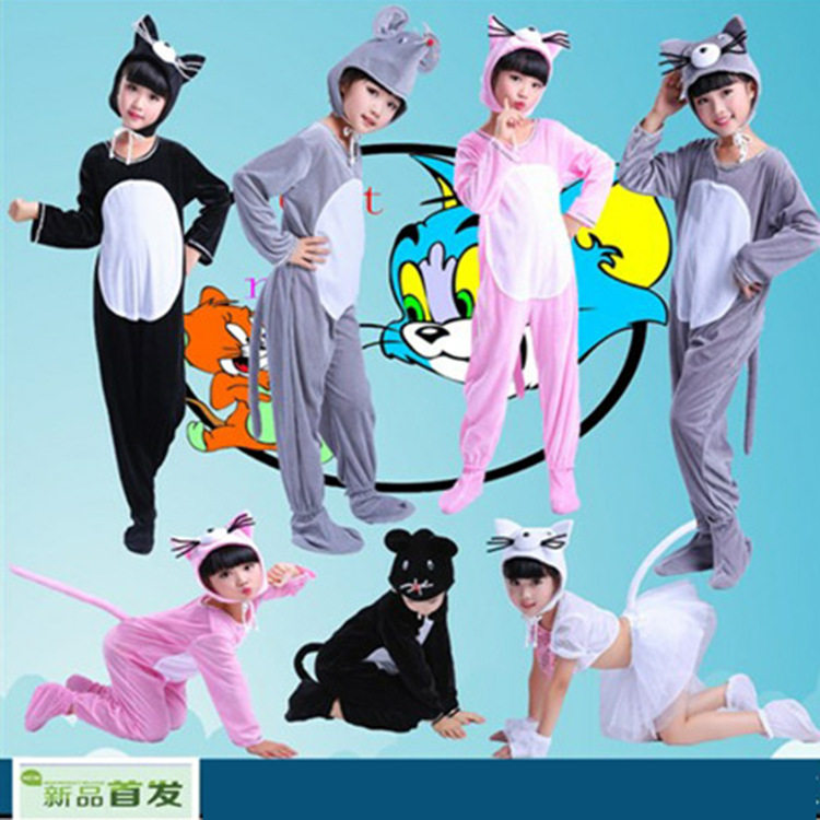 六一元旦小狐狸小猫小老鼠小动物幼儿园儿童表演服短裙服装男女童