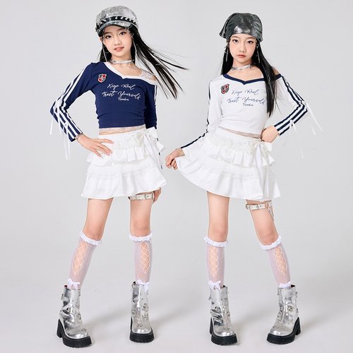 六一女童爵士舞服装儿童街舞潮服蕾丝少儿模特表演走秀演出服