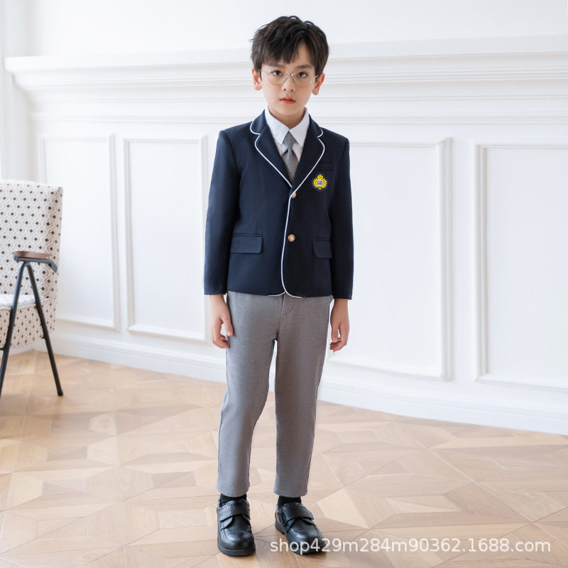 儿童西装礼服学院风jk白衬衫dk制服小学生西服外套套装女童表演服