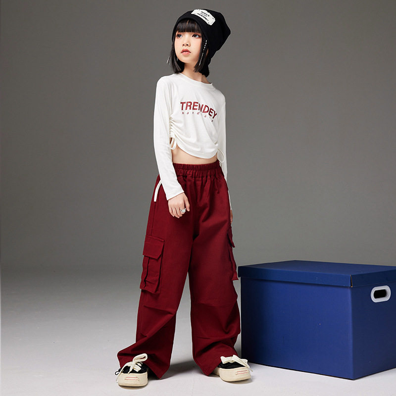 女童爵士舞服装儿童演出服jazz舞蹈服女孩走秀表演街舞潮服练功服
