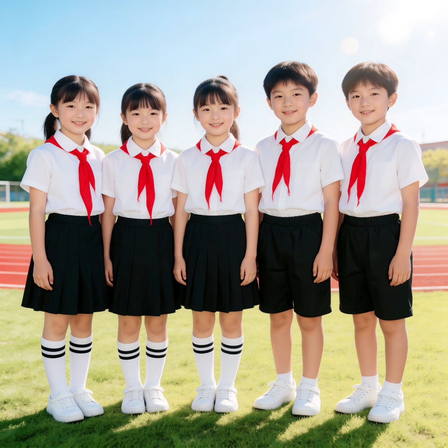 儿童白衬衫短袖套装小学生男女幼孩合唱表演出服英伦毕业班校院风