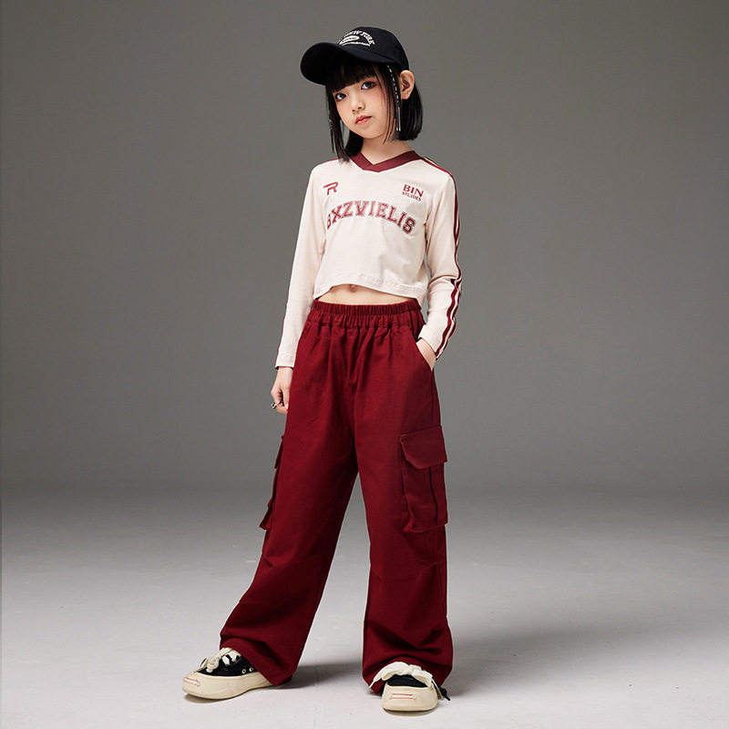 女童爵士舞服装儿童演出服jazz女孩走秀表演练功服酷少儿街舞潮服