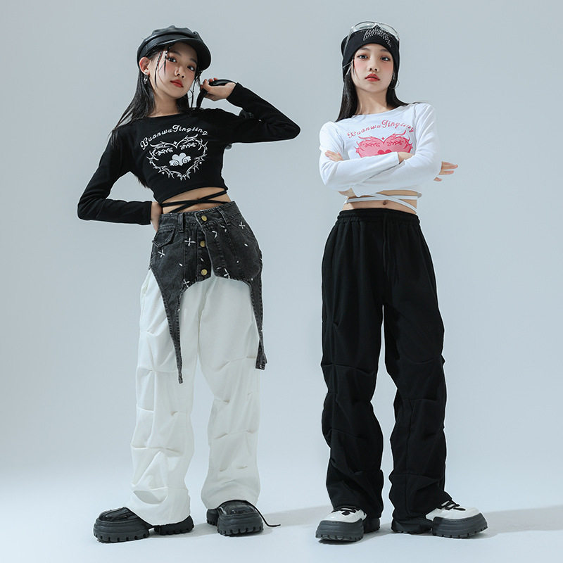儿童爵士舞服装演出服jazz时尚简约舞蹈练功服女童街舞走秀表演服