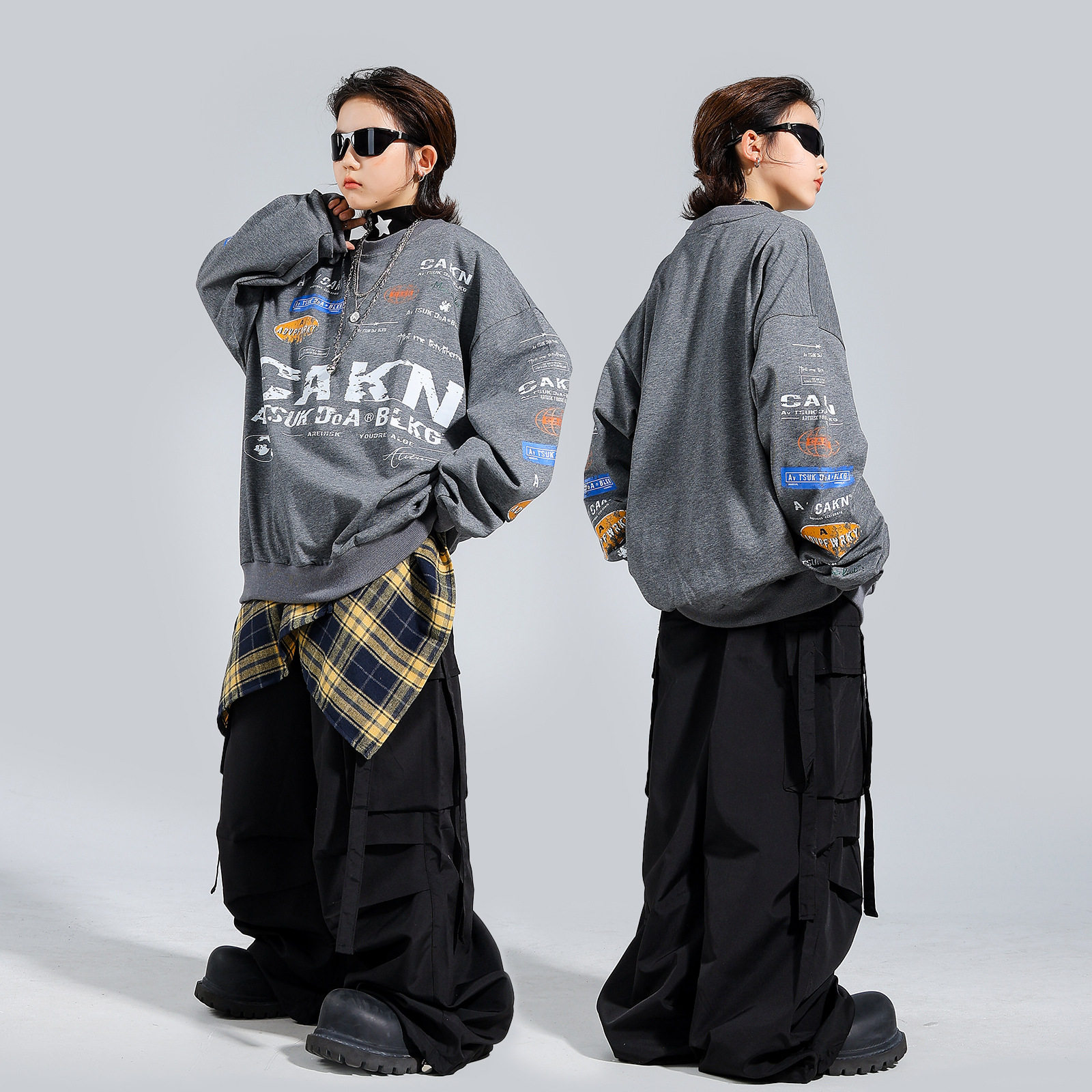 儿童春季街舞套装嘻哈潮流表演服装演出服2026学生跳舞服运动童装