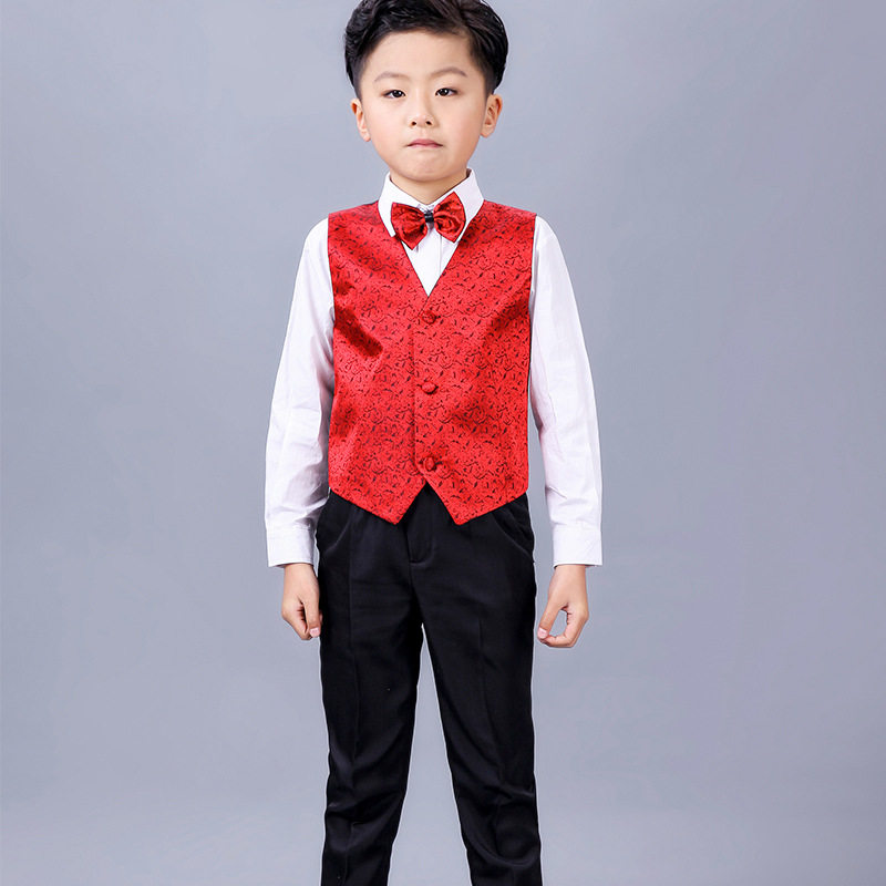儿童燕尾服套装男花童礼服男童西装钢琴演出服主持走秀表演服批发