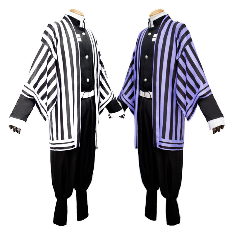 漫多 万圣节鬼灭之刃伊黑小芭内cosplay服装 鬼殺隊隊服蛇柱套装