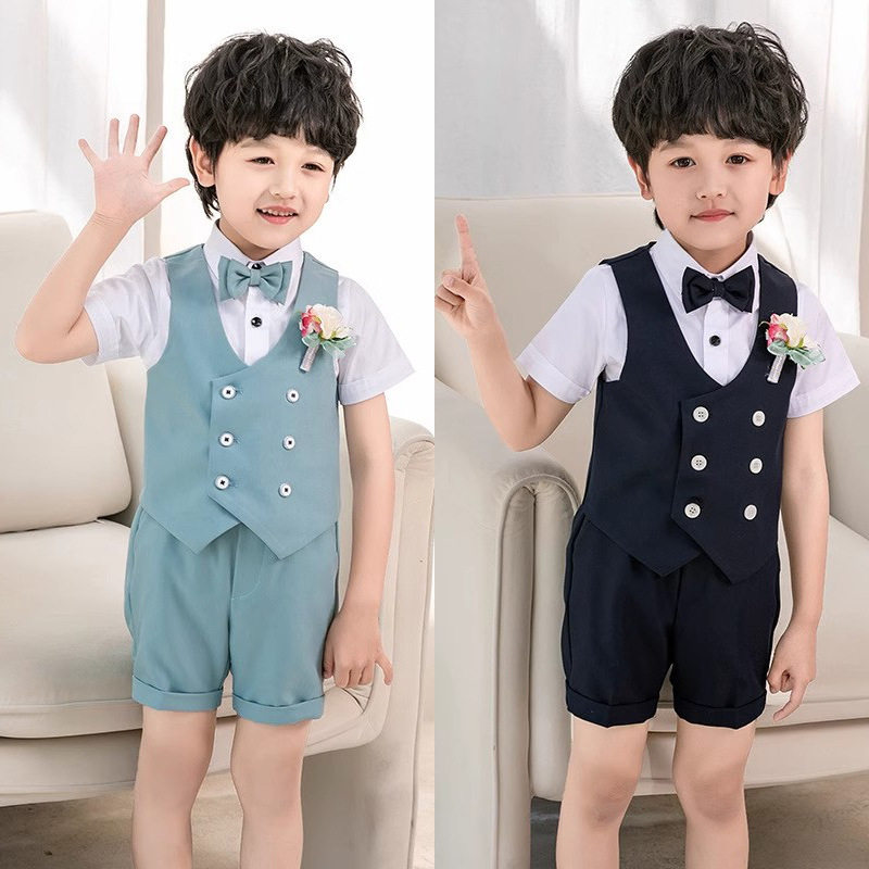 儿童西装礼服春款套装花童婚礼服宝宝周岁生日西服男童演出表演服