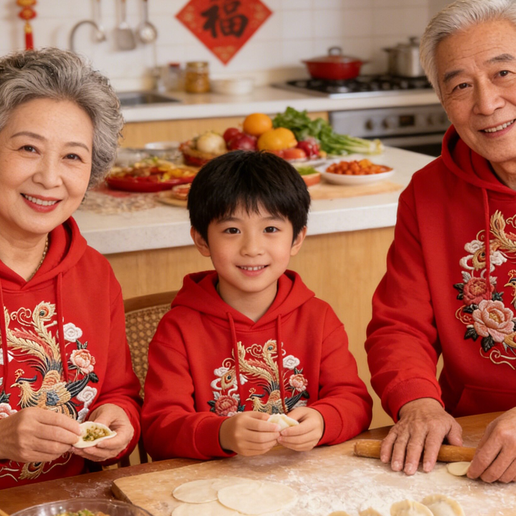男女童拜年服套装新款龙年汉服加绒儿童加厚唐装喜庆表演两件套