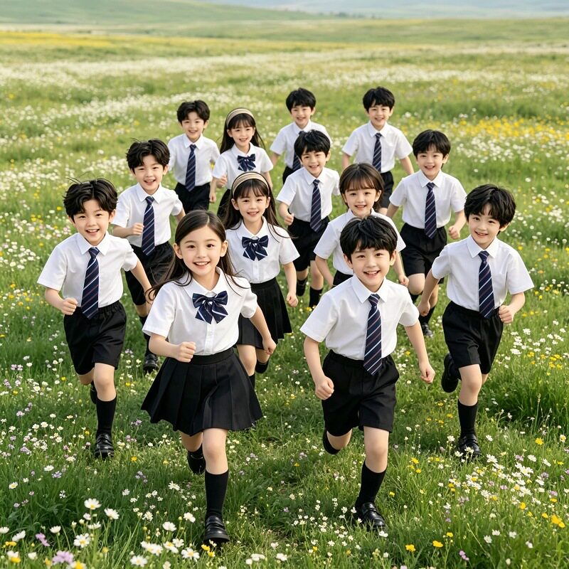 夏季小学生毕业照典礼服六一儿童节演出表演服衬衫套装幼儿园园服