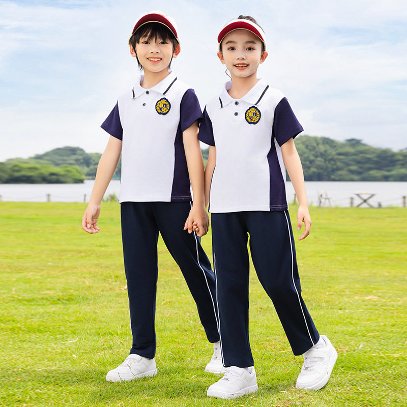 幼儿园园服夏季班服纯棉短袖儿童运动会毕业照休闲长裤小学生校服