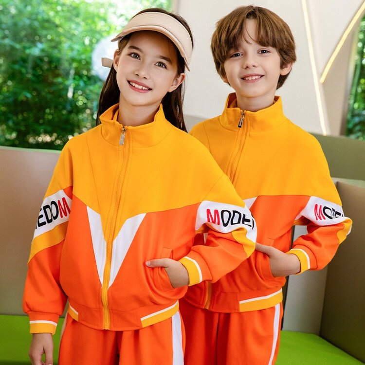 班服小学生校服春秋装三件套儿童运动服套装红色幼儿园园服团队