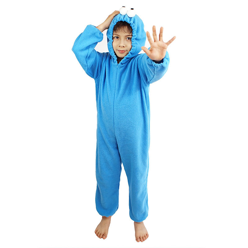 万圣节儿童表演服演出服cos服装甜饼怪艾摩连体睡衣童装芝麻街