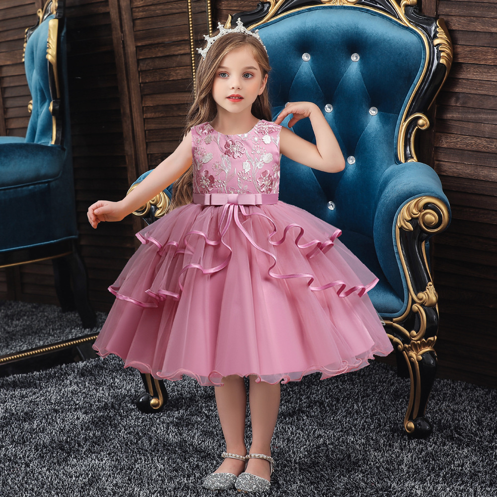 亚马逊热销公主裙女童礼服儿童连衣裙baby dress 六一表演舞蹈裙