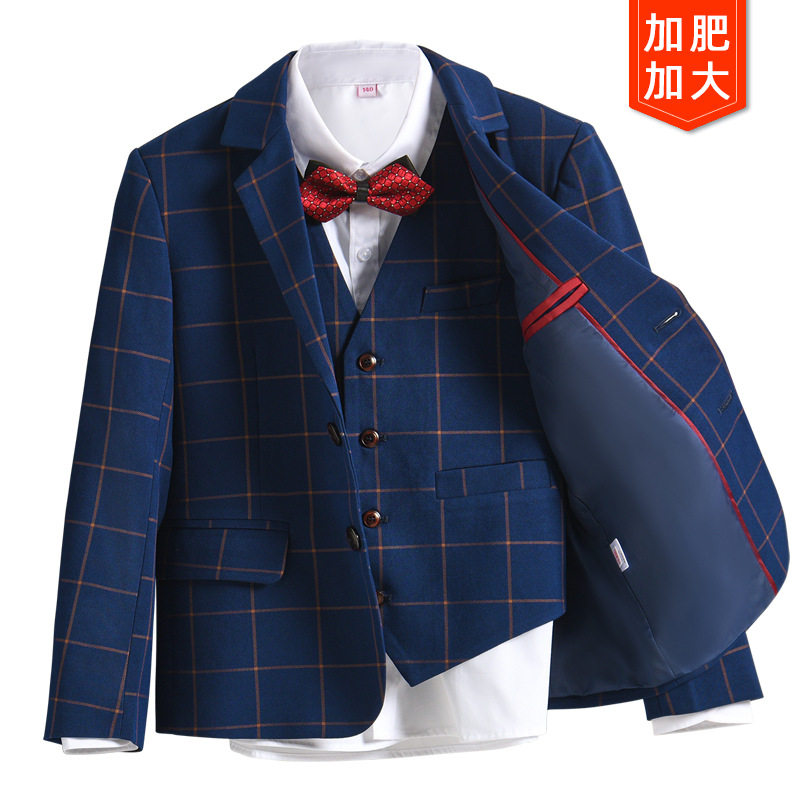 胖童礼服男童加肥加大码西装儿童西服套装钢琴演出服主持人表演服