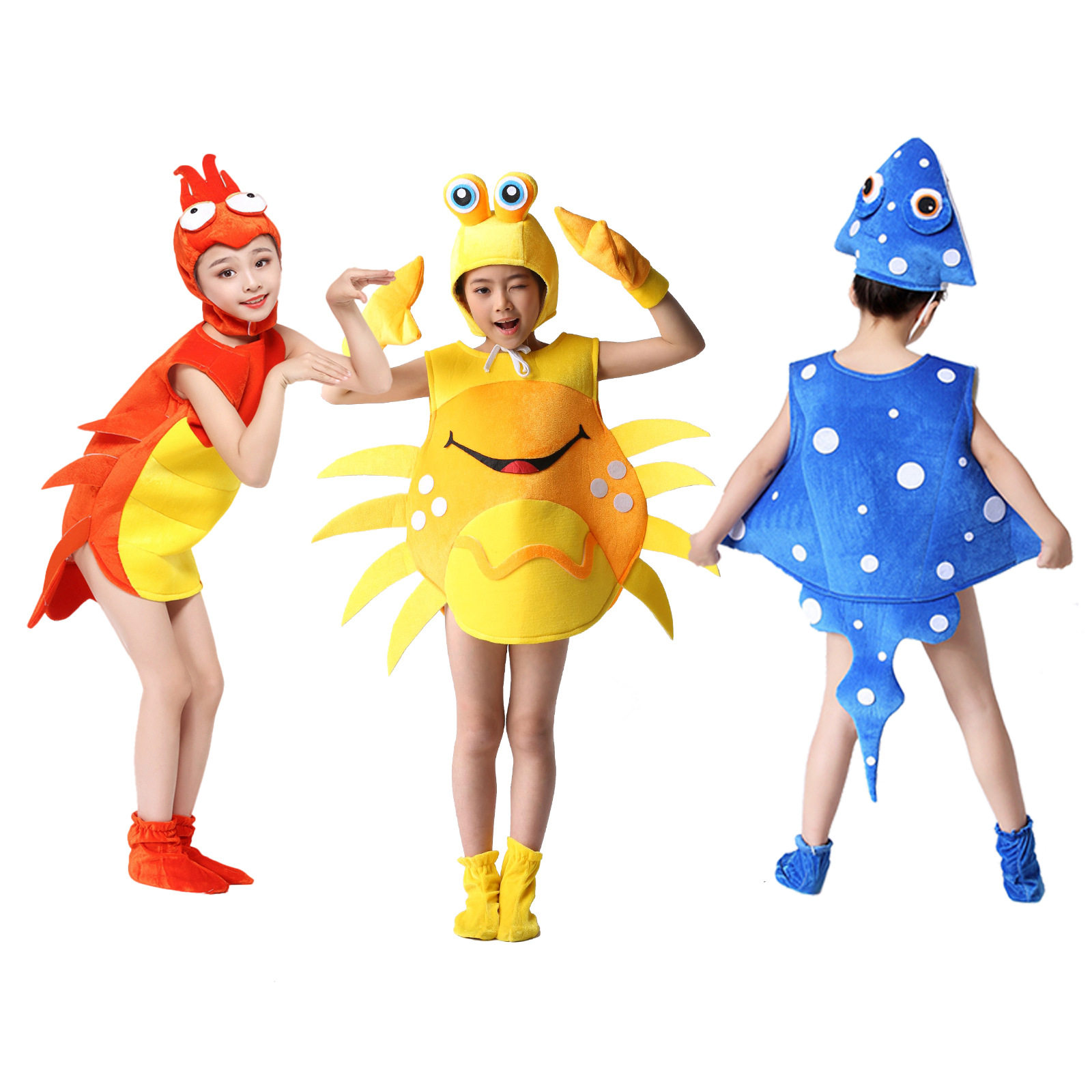 圣诞海洋动物演出服海星海龟贝壳珊瑚龙虾幼儿园儿童元旦表演服装