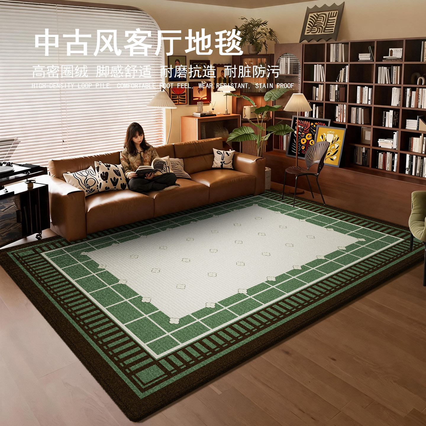 诗缇高端客厅地毯环保耐脏好打理