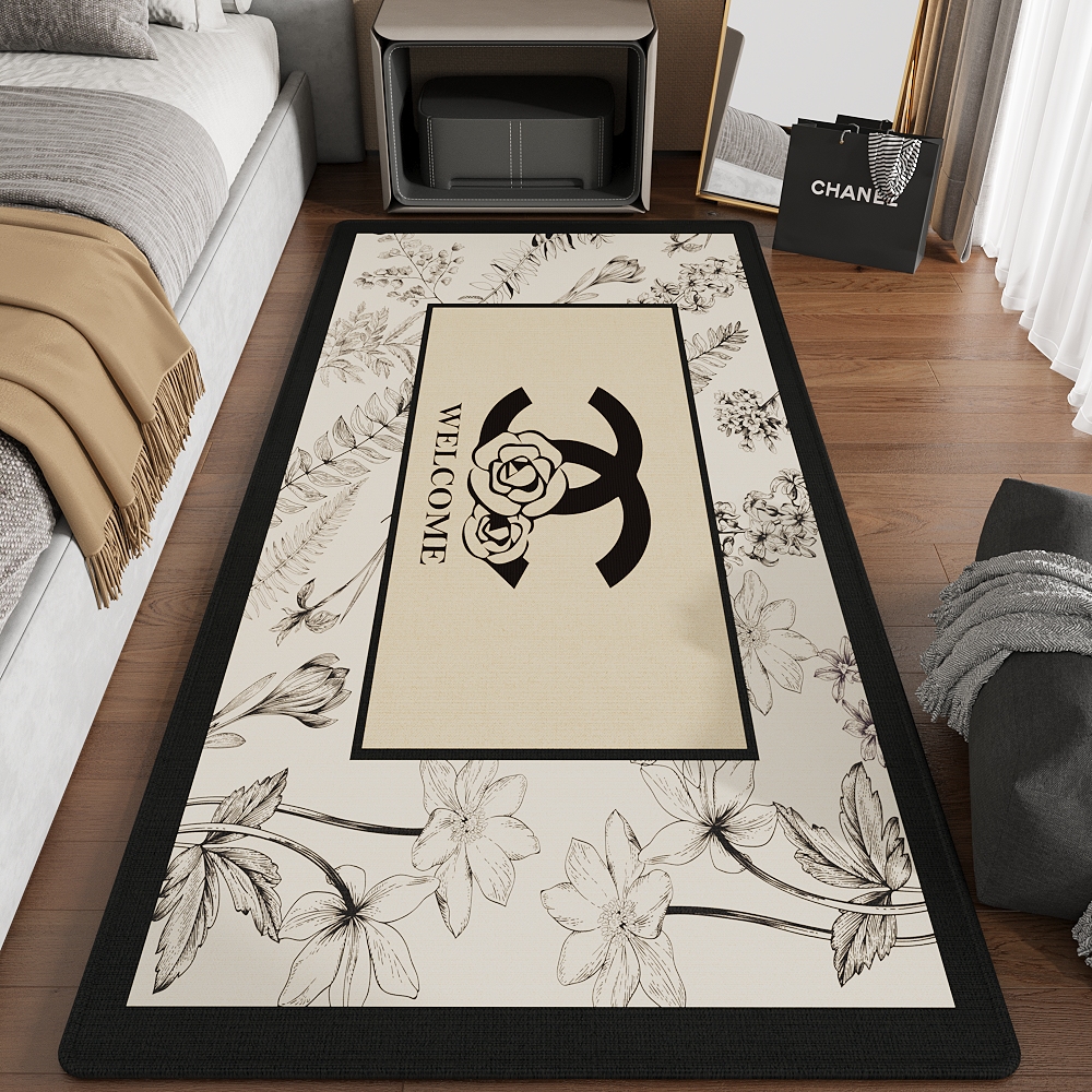 轻奢卧室床边毯客厅地毯沙发茶几垫长条毯防滑地垫免洗脚垫可裁剪