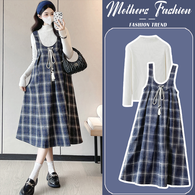 孕妇连衣裙套装秋冬2025新款