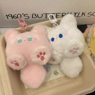 可爱毛绒长尾巴猫钥匙扣挂件软夫夫玩偶公仔书包挂饰配饰闺蜜