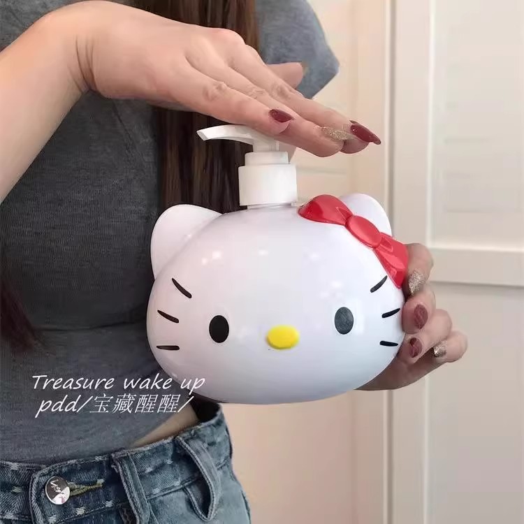 可爱卡通大头kt按压瓶洗发水沐浴露洗手液分装瓶高颜值按压瓶