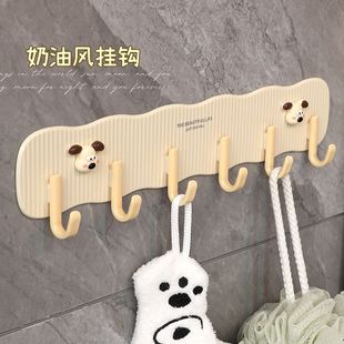 免打孔挂钩强力粘胶可爱挂钩一排门后墙上毛巾卫生间浴室联排粘钩