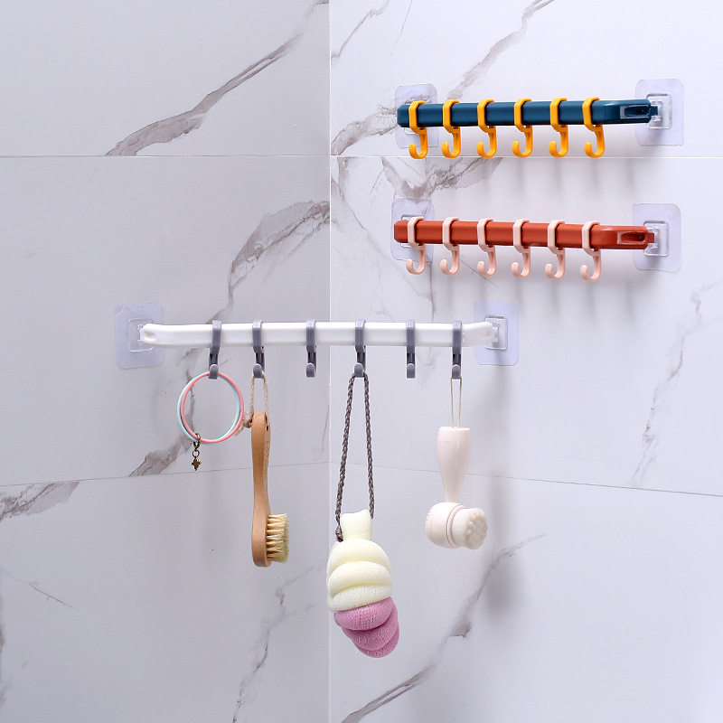 品质优选毛巾架免打孔卫生间浴室挂架浴巾架子北欧简约单杆带挂钩