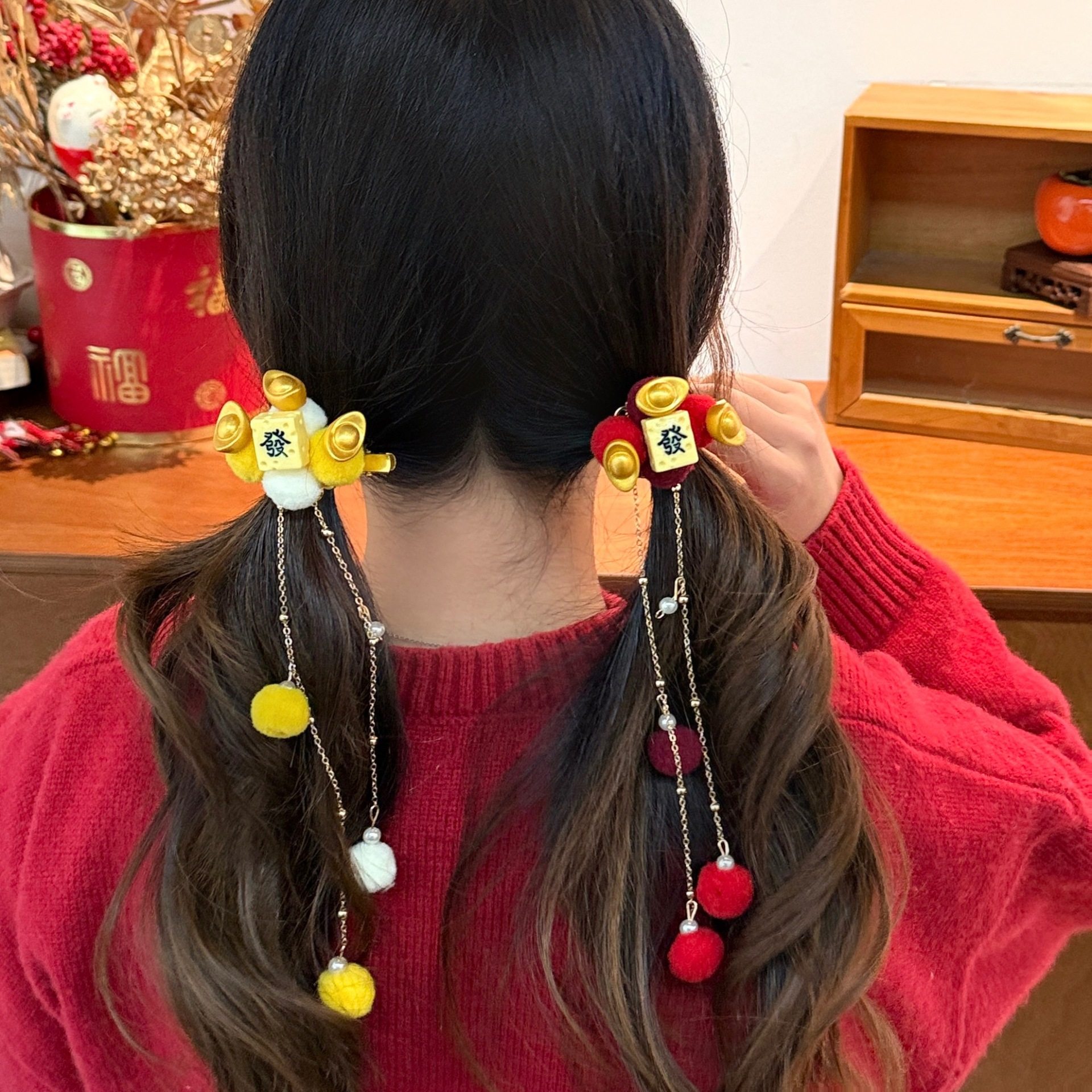 新年小礼品新中式金元宝毛绒圆球流苏喜庆少女甜美发夹高颜值新年,饰品/流行首饰/时尚饰品新,发饰,淘宝优惠券,粉丝福利购,淘宝优惠卷