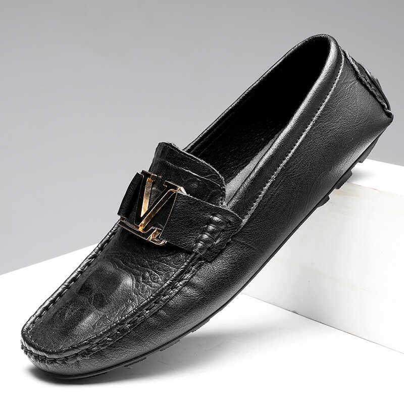 豆豆鞋男2025新款高端潮流休闲透气一脚蹬软底乐福鞋男真皮鞋男款,流行男鞋,雨鞋,淘宝优惠券,粉丝福利购,淘宝优惠卷