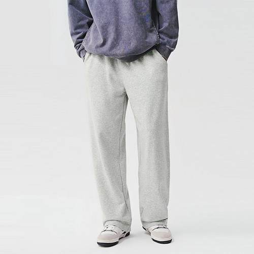 home daily 这季节不可错过！纯棉休闲裤男春季宽松直筒灰色卫裤