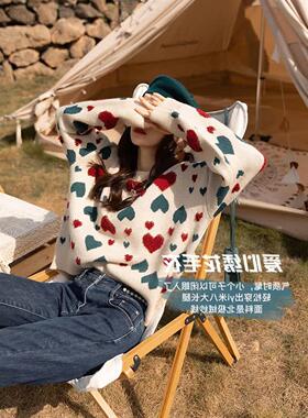 IT UNDER GARDEN 爱心设计感毛衣女圆领套头秋冬季小个子宽松慵懒
