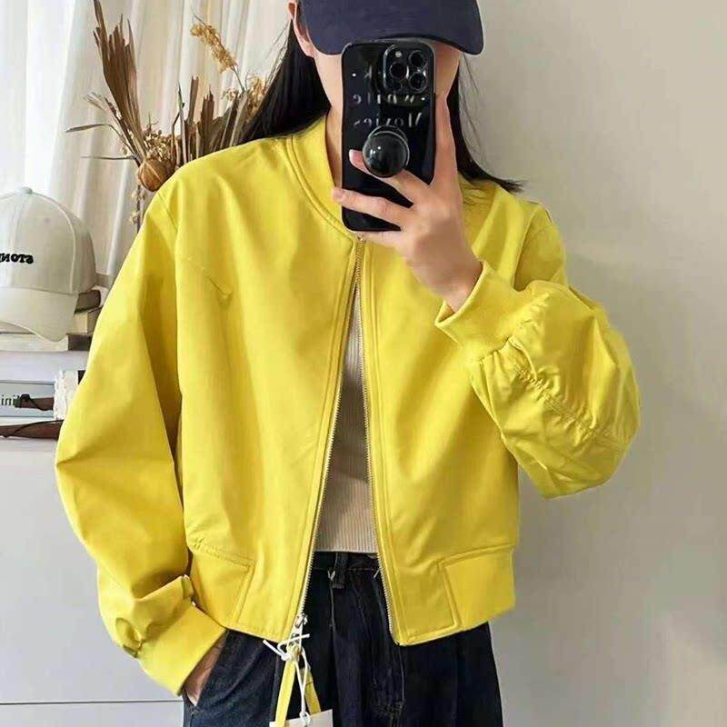 潮牌韩系休闲短外套女2026春季新款宽松百搭小个子飞行员夹克上衣