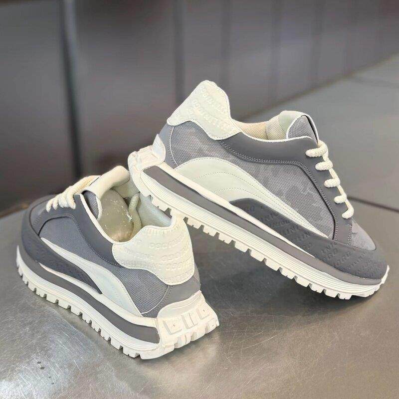 厚底老爹鞋男鞋2025春夏新款网布透气软底鞋子时尚百搭运动休闲鞋