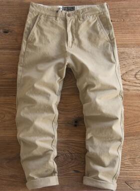 Home Daily~美式重磅水洗纯棉工装裤男覆古加厚休闲男士直筒长裤