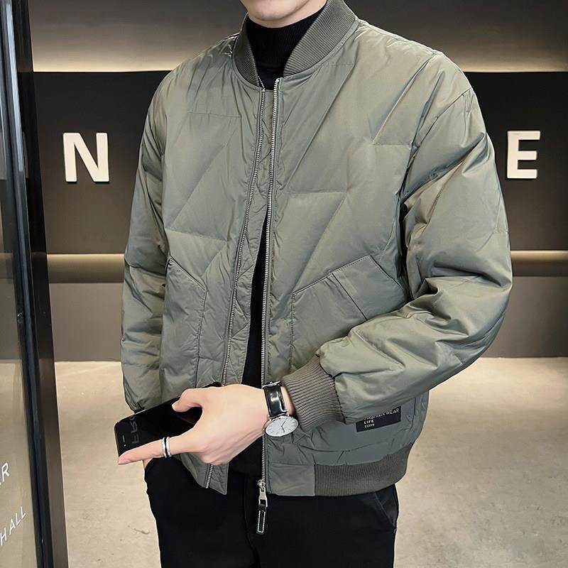 TWG轻薄羽绒服男士2025年冬季新款棒球领潮牌痞帅韩版修身白鸭绒