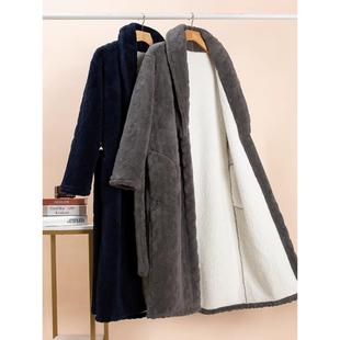 男款 男士 睡袍珊瑚绒2025新款 加绒加厚秋冬款 浴袍 睡衣男式 保暖冬季