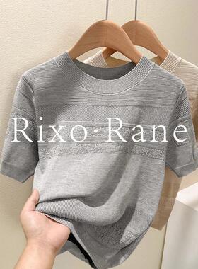 法国Rixo Rane 优雅高阶⭐法式冰丝镂空宽松设计天丝圆领短袖t恤