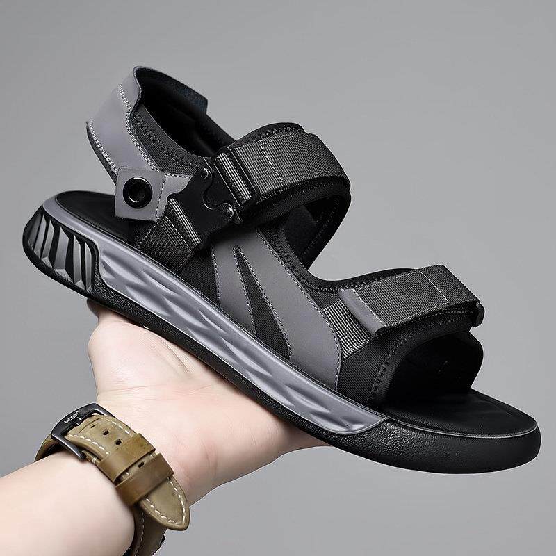 凉鞋男2025夏季新款运动休闲越南沙滩鞋夏天外穿软底真皮罗马凉拖