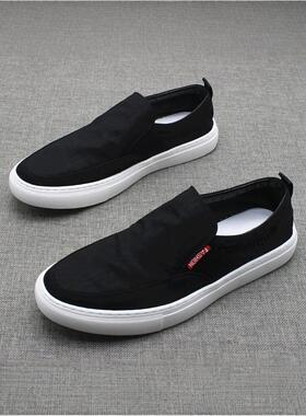 〖MessContiy Tsmr〗好脚感会说话~一脚蹬帆布鞋男百搭透气乐福鞋