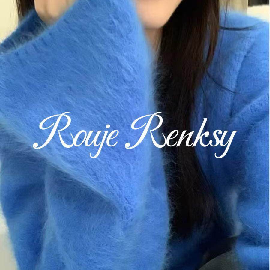 法国rouje renksy法式软糯奶fufu水貂绒毛衣女秋冬宽松慵懒针织衫,女装/女士精品,大码内搭,淘宝优惠券,粉丝福利购,淘宝优惠卷