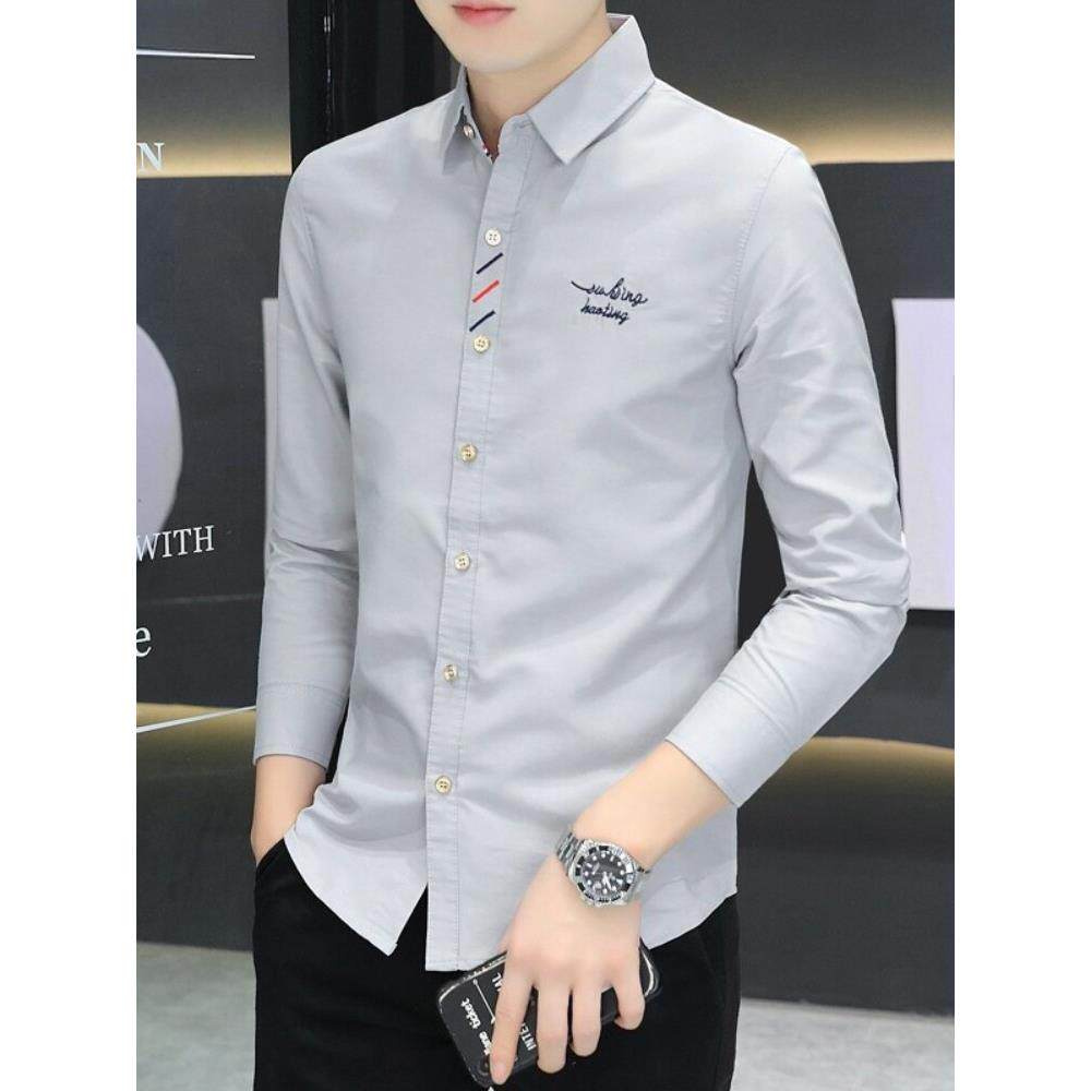 潮牌1212长袖衬衫男士时尚内搭上衣秋季新款潮流休闲百搭衬衣男装
