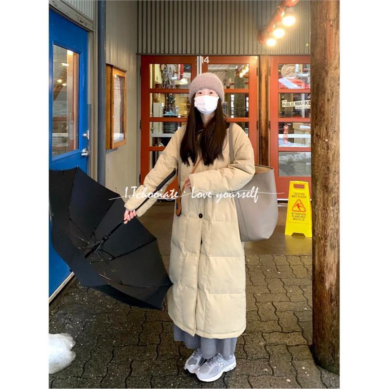 I.Tchooiate圆领设计感羽绒服女长款2025冬加厚显瘦气质外套韩版