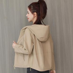 Lusam 外套女短款2025年春季新款韩版洋气减龄休闲二八月连帽夹克