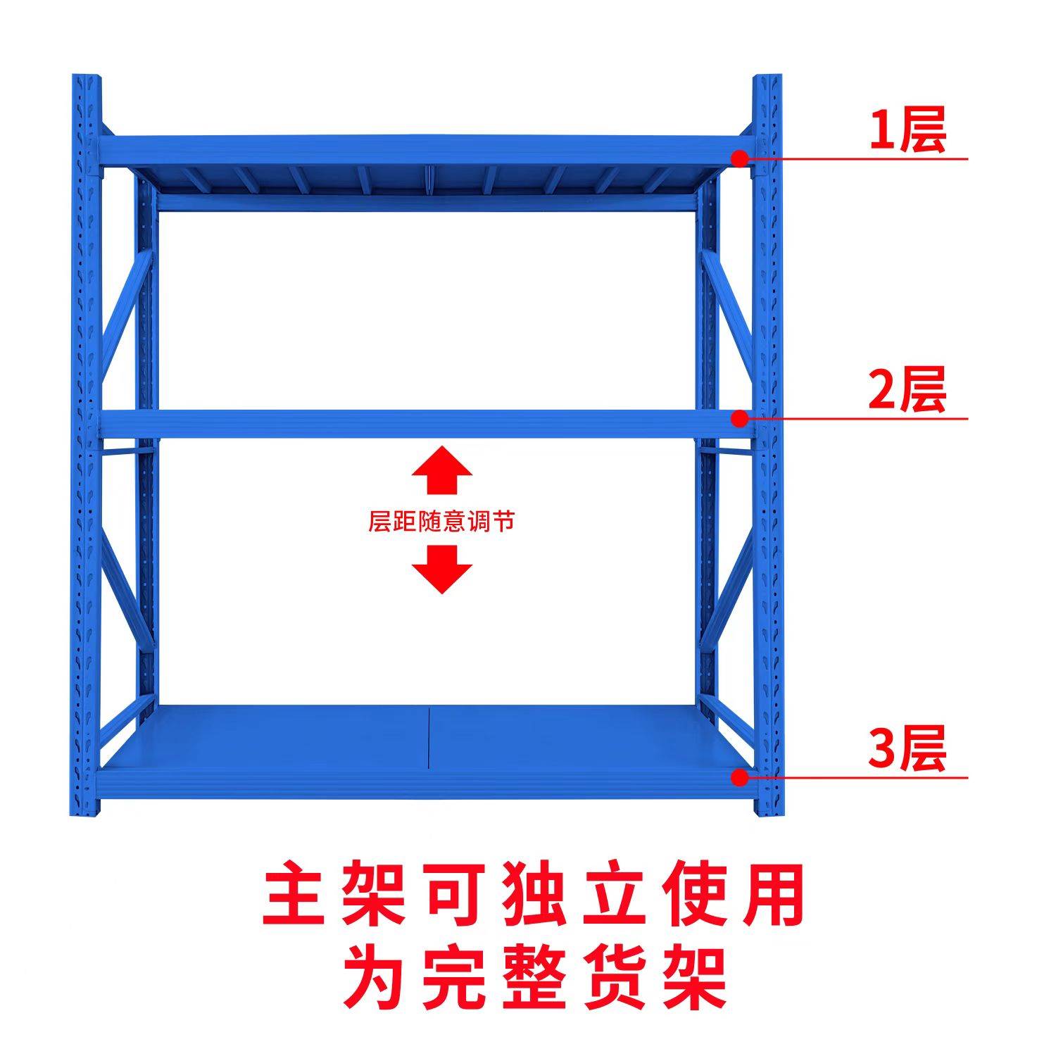 货架多层置物架家用金属展示架车间重型库房货架仓储货物快递铁架