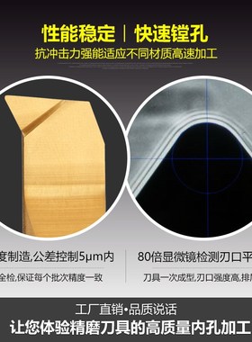 佰丰SBFB小内孔镗刀钨钢双头小孔镗刀整体钨钢合金仿形车削32角