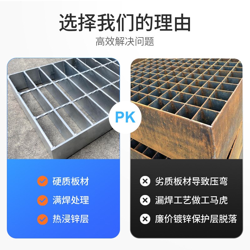 不锈钢格栅热镀锌钢格栅板重型排水沟盖板楼梯踏步平台镀锌网格板