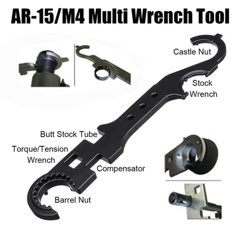 热卖户外野战多功能组合扳手 高硬度AR15/M4工具全钢制金属大扳手