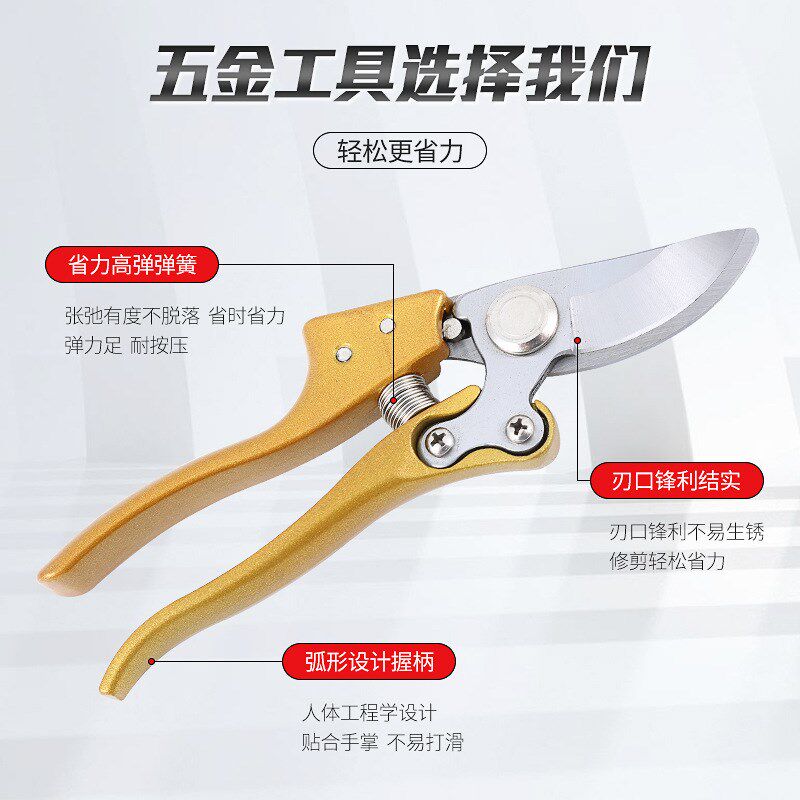 修枝剪全套园艺剪园林弯头花园剪刀摘果剪弹簧手动工具剪 刀