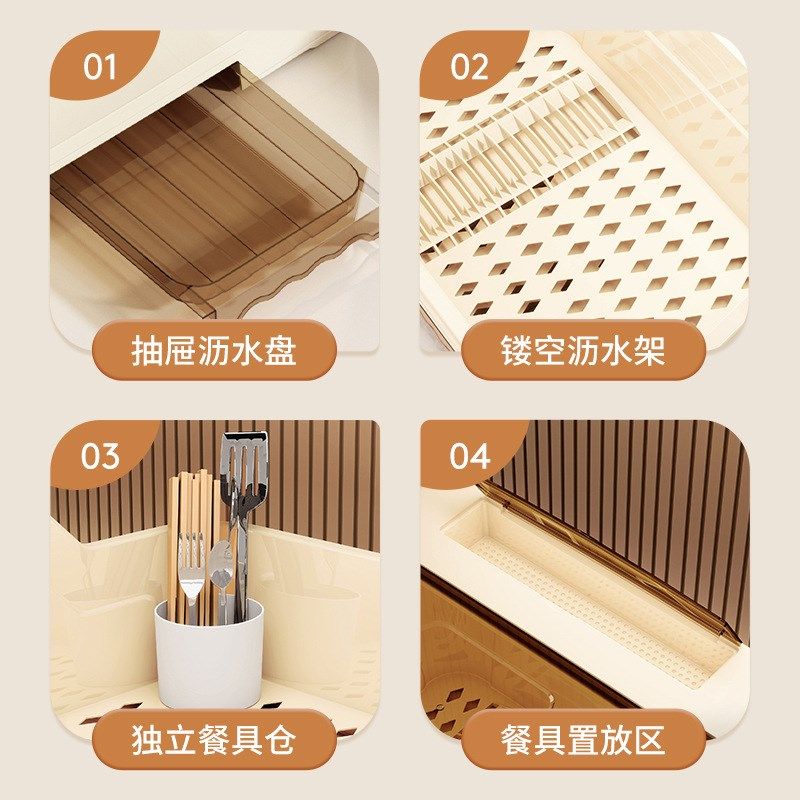 家用厨房碗柜大容量碗筷刀叉收纳盒带盖防尘碗盘碗架餐具沥水碗柜,厨房/烹饪用具,碗架,淘宝优惠券,粉丝福利购,淘宝优惠卷