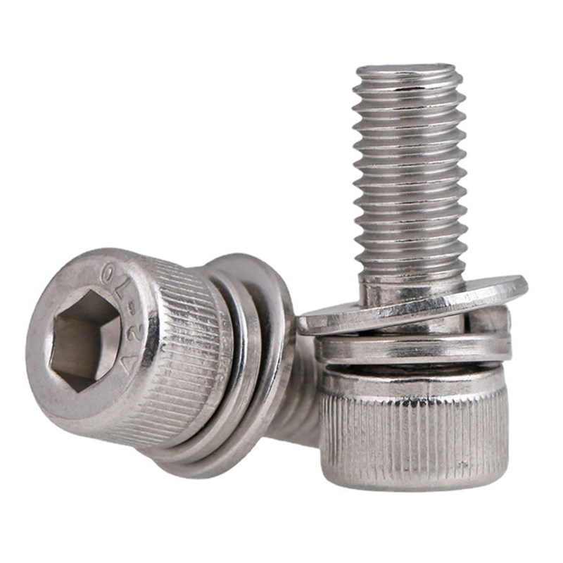 厂家现货 304不锈钢内六角组合螺钉内六角三组合螺丝大全M3M4M5m6